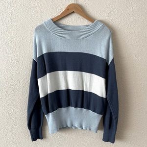 Lucky Brand Oversized Colorblock Slouchy Cotton Blend Sweater size S